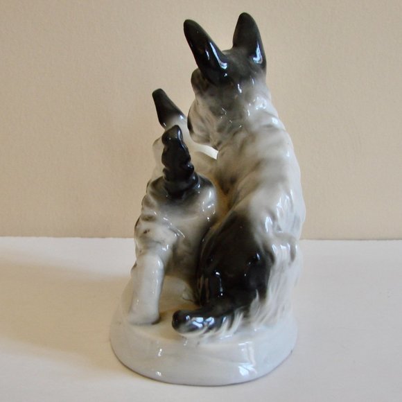 Scottish Terriers Scottie Schnauzer Dogs Figurine 7117 Carl Scheidig Germany - Picture 7 of 11